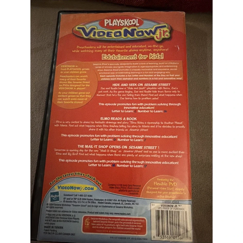 VideoNow Jr. Playskool Sesame Street 3 Disc PVD Set - Big Bird, Elmo -